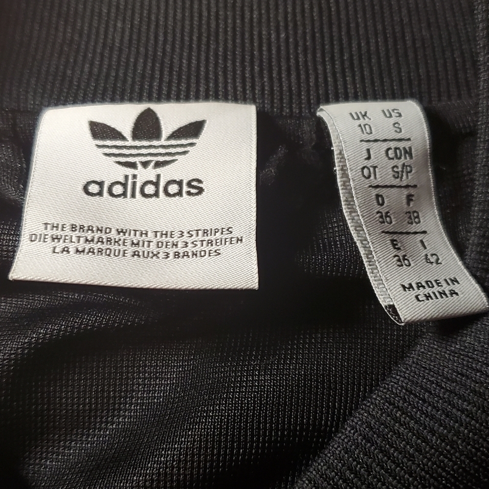 Adidas Sport Track Jacket Size S Y2K Black/ White Zipper Pockets - Picture 4 of 8